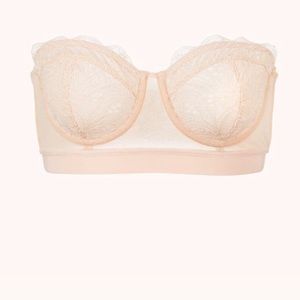NWOT Lively Lace Strapless Bra 36D Toasted Almond